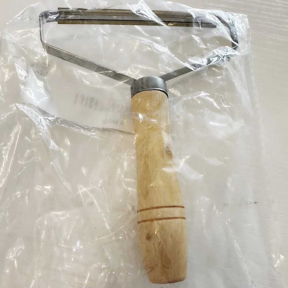 Reusable Pet Hair Removal Tool with Wooden Handle